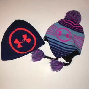 Under Armour 2 Kids Winter Cap Bundle EUC
